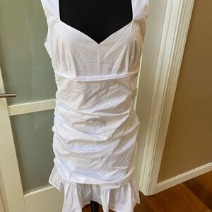 Faro White cotton ruffle dress